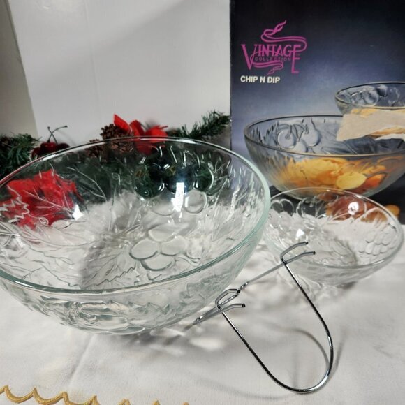 Chip and Dip Bowl Set with Hanger KIG Group Serving Bowl Vintage Collection - Picture 9 of 11
